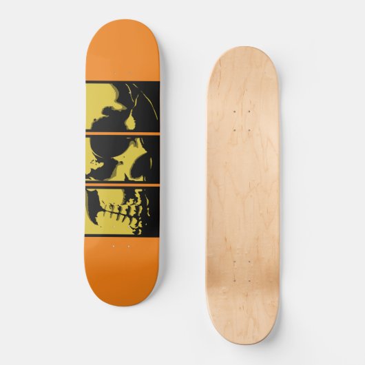 Gele schedel persoonlijk skateboard (Voorkant)