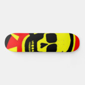 Gele schedel persoonlijk skateboard (Horizontaal)