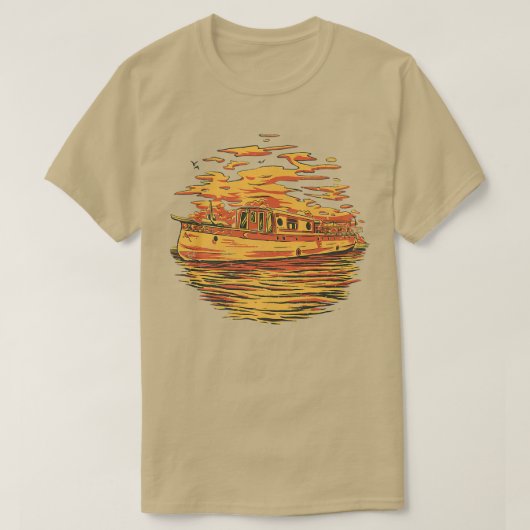 Gele scheepsbemanningspremie t-shirt (Design voorkant)
