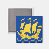 Gele scheepsmagneet magneet (Voorkant / Achterkant)