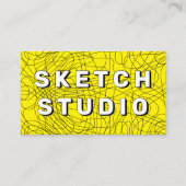 Gele Schets In reliëf gemaakte hand-getrokken Lijn Visitekaartje (Voorkant)
