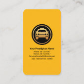 gele schijnwerper op taxichauffeur visitekaartje (Achterkant)