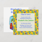 Gele schildpad Afstuderen Aankondiging (Voorkant / Achterkant)