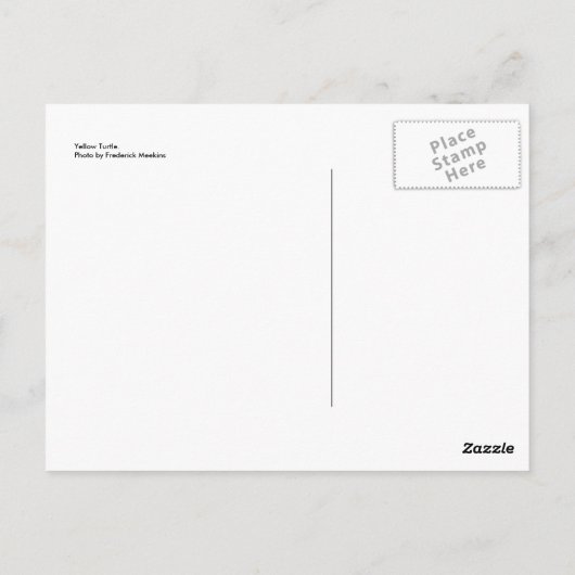Gele schildpad briefkaart (Achterkant)