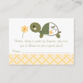 Gele Schildpad in Luier Raffle Tickets Informatiekaartje (Achterkant)