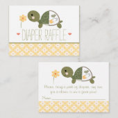 Gele Schildpad in Luier Raffle Tickets Informatiekaartje (Voorkant / Achterkant)