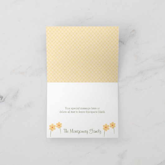 Gele Schildpad in Luiers Baby shower Dank u Bedankkaart (Binnen)