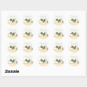 Gele Schildpad in Luiers Baby shower Dank u Ronde Sticker (Vel)