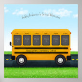 Gele school bus 6 Schoolfoto's gepersonaliseerd Poster (Voorkant)