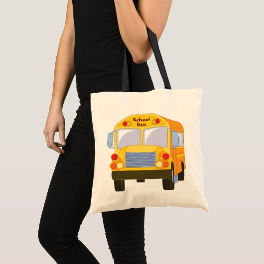 Gele School Bus Canvas tas (Voorkant (product))