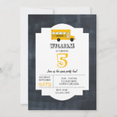 Gele school bus Chalkboard Kinderen van Birthday Kaart (Voorkant)