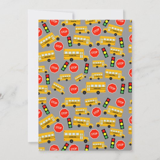 Gele school bus Chalkboard Kinderen van Birthday Kaart (Achterkant)