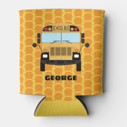 Gele School Bus Driver en Classroom Docent Blikjeskoeler (Voorkant)