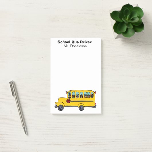 Gele School Bus Driver Waardering Post-it® Notes (Kantoor)