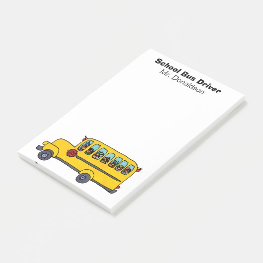 Gele School Bus Driver Waardering Post-it® Notes (Schuin)