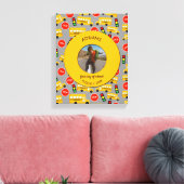 Gele School Bus Eerste Dag Aangepaste Foto van Sch Canvas Afdruk (Insitu (Woonkamer))