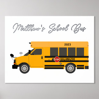 Gele school bus Folie Afdrukken