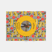 Gele school Bus Kindergarten Afstuderen Fleece Deken (Voorkant (Horizontaal))