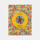 Gele school Bus Kindergarten Afstuderen Fleece Deken (Voorkant)