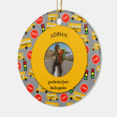 Gele school Bus Kindergarten Afstuderen Keramisch Ornament (Links)