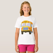 Gele School Bus Meisjes T-shirt (Voorkant volledig)