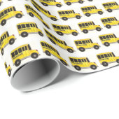 Gele School Bus Print Driver Docent Onderwijs Cadeaupapier (Rol Hoek)