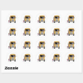 Gele School Bus Tshirts en geschenken Ronde Sticker (Vel)