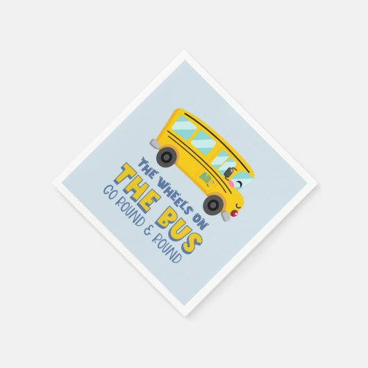 Gele schoolbus 1e verjaardag servet (Hoek)
