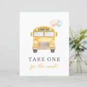 Gele schoolbus Aangepaste gunst Teken (Staand voorkant)