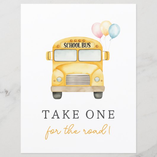 Gele schoolbus Aangepaste gunst Teken (Voorkant)