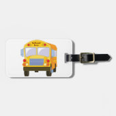 Gele schoolbus bagage labels (Voorkant horizontaal)
