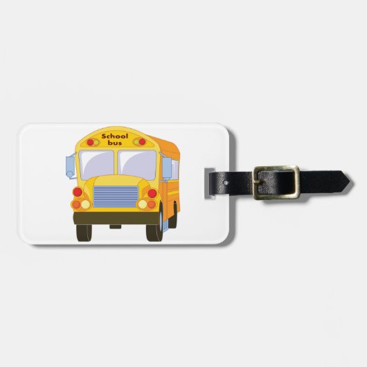 Gele schoolbus bagage labels (Voorkant horizontaal)