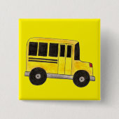 Gele schoolbus Bussen Stuurleraar Onderwijs Vierkante Button 5,1 Cm (Voorkant)