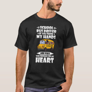 Gele schoolbus-chauffeur als je denkt dat mijn han t-shirt