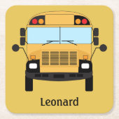 Gele schoolbus chauffeur en leraar cadeau kartonnen onderzetters (Voorkant)