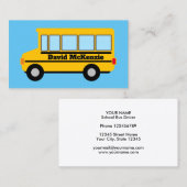 Gele schoolbus chauffeur visitekaartje sjabloon (Voorkant / Achterkant)