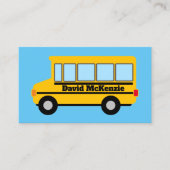 Gele schoolbus chauffeur visitekaartje sjabloon (Voorkant)