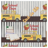 Gele schoolbus gestreept stof (Close Up)