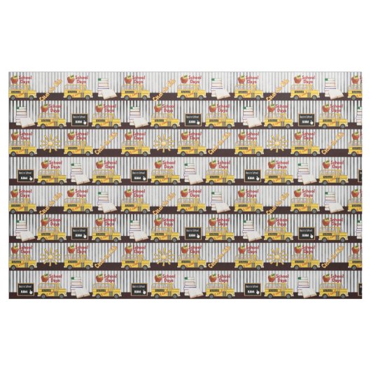 Gele schoolbus gestreept stof (Fat Quarter)