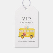 Gele schoolbus grappig cadeaulabel (Voorkant)