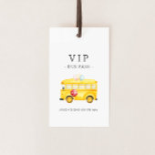 Gele schoolbus grappig cadeaulabel