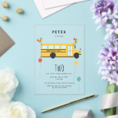 Gele schoolbus Kids Verjaardagsfeestje Acryl Uitnodigingen (Insitu (Huwelijk))