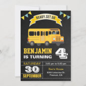 Gele schoolbus Kids Verjaardagsfeestje Kaart (Voorkant)