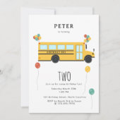 Gele schoolbus Kids Verjaardagsfeestje Kaart (Voorkant)