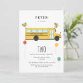 Gele schoolbus Kids Verjaardagsfeestje Kaart (Staand voorkant)