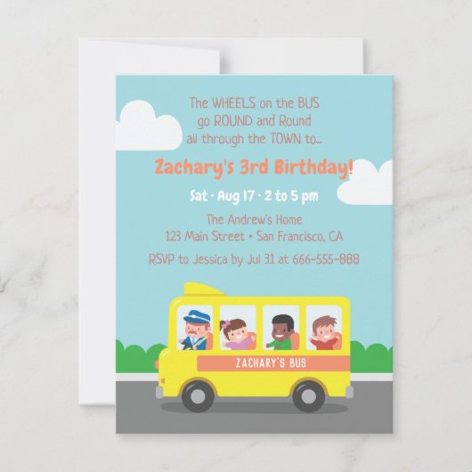 Gele schoolbus Kinderen op zaterdag Kaart (Voorkant)