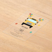 Gele schoolbus kinderverjaardagsfeestje acryl uitnodigingen (Laagn)