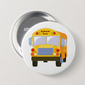 Gele schoolbus knop ronde button 7,6 cm (Voorkant /achterkant)