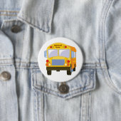 Gele schoolbus knop ronde button 7,6 cm (In situ)