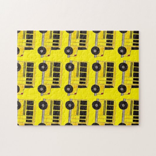 Gele schoolbus Leerleraar chauffeur Gift Puzzle Legpuzzel (Horizontaal)